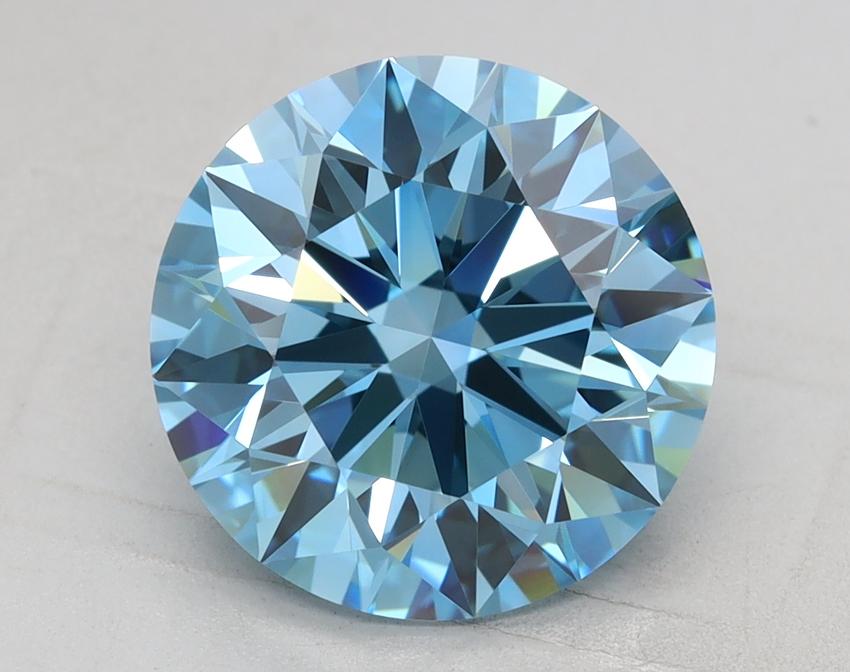 2.95 Ct. Fancy Vivid Blue Round Lab Grown Diamond