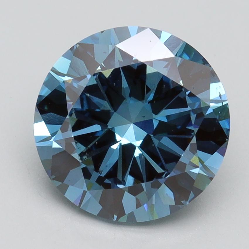 3.00 Ct. Fancy Vivid Blue Round Lab Grown Diamond