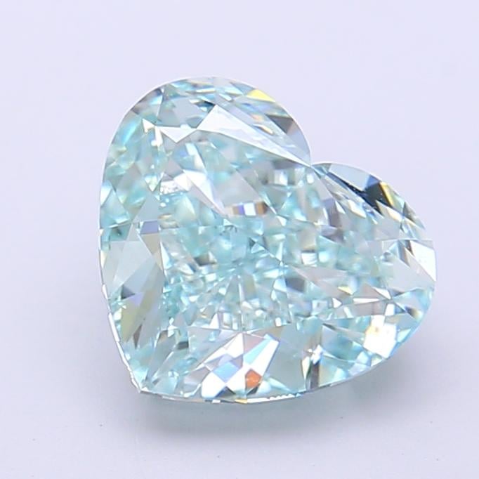 2.55 Ct. Fancy Vivid  Green Heart Lab Grown Diamond
