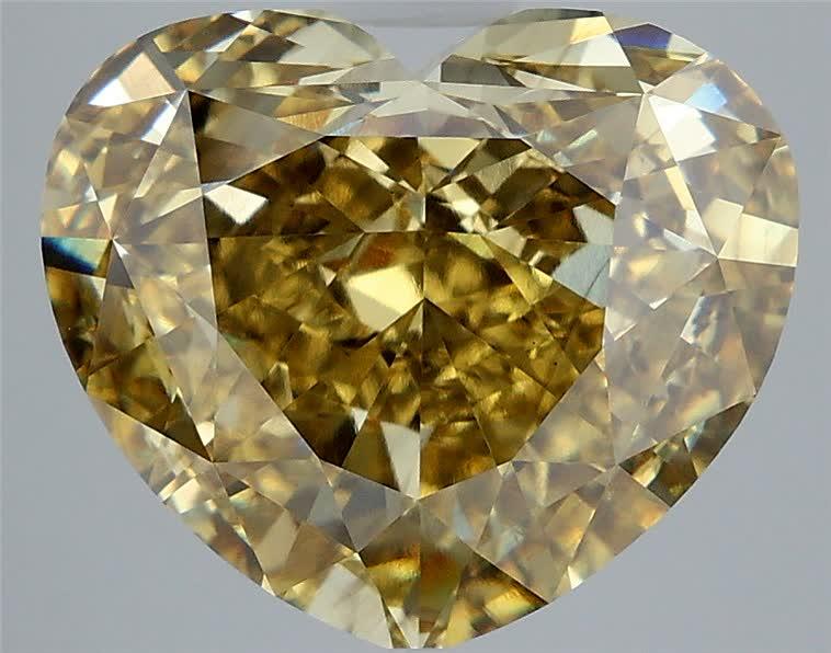 9.01 Ct. Fancy Intense Greyish Yellow Heart Lab Grown Diamond