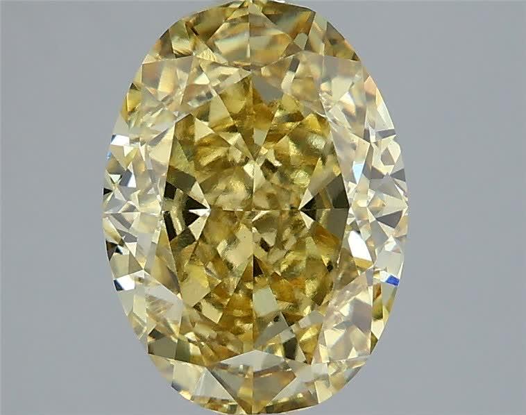 3.10 Ct. Fancy Intense Yellow Oval Lab Grown Diamond