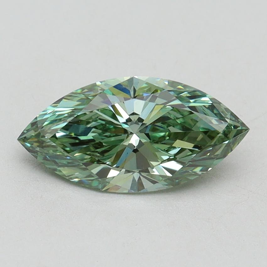 1.1 Ct. Fancy Vivid Green Marquise Lab Grown Diamond