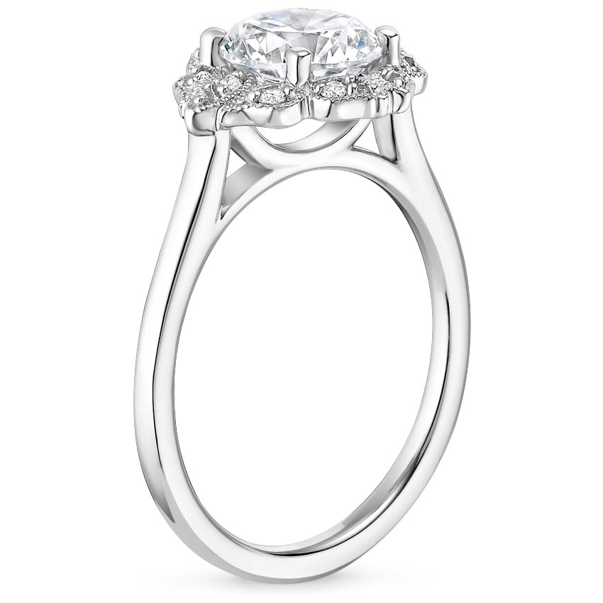 18K White Gold Windsor Diamond Ring, large side view