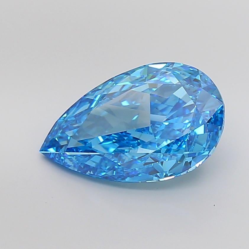 10.02 Ct. Fancy Vivid Blue Pear Lab Grown Diamond