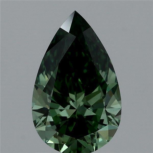 1.57 Ct. Fancy Vivid Green Pear Lab Grown Diamond