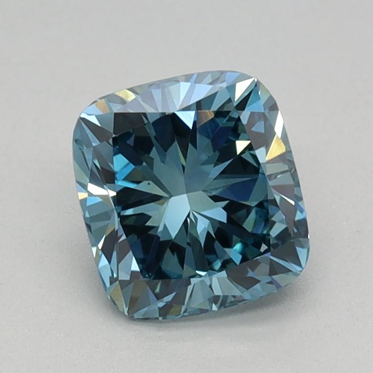 0.77 Ct. Fancy Vivid Blue Cushion Lab Grown Diamond