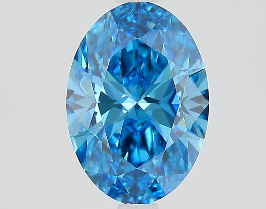 1.61 Ct. Fancy Vivid Blue Oval Lab Grown Diamond