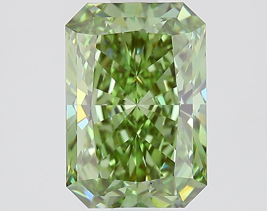 1.61 Ct. Fancy Vivid Green Radiant Lab Grown Diamond
