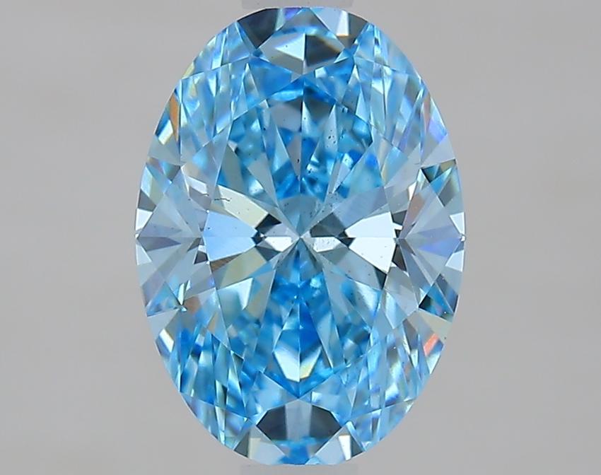 1.54 Ct. Fancy Vivid Blue Oval Lab Grown Diamond