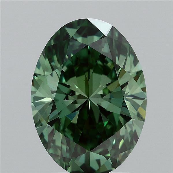 2.04 Ct. Fancy Vivid Green Oval Lab Grown Diamond