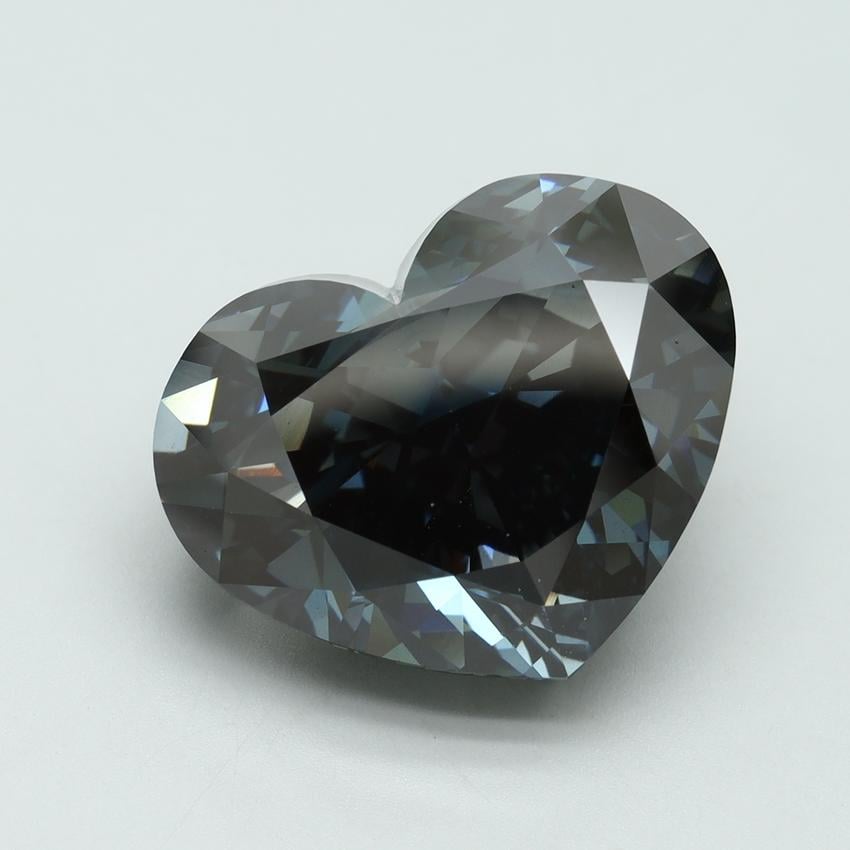 14.25 Ct. Fancy Deep Greyish Blue Heart Lab Grown Diamond