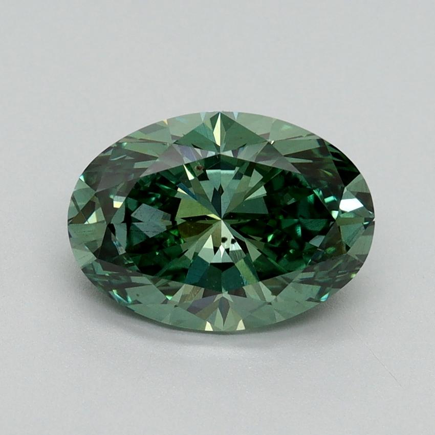 2.12 Ct. Fancy Vivid Pacific Green Oval Lab Grown Diamond
