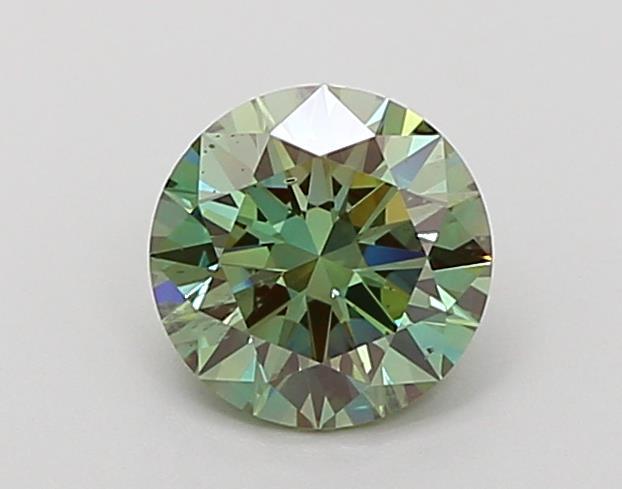 0.99 Ct. Fancy Vivid  Green Round Lab Grown Diamond
