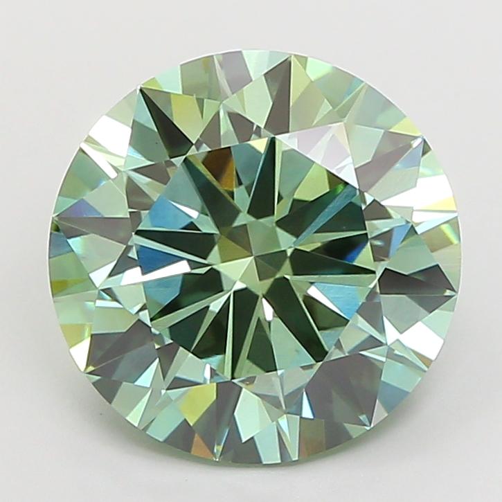 5.31 Ct. Fancy Vivid New_Mst Green Round Lab Grown Diamond