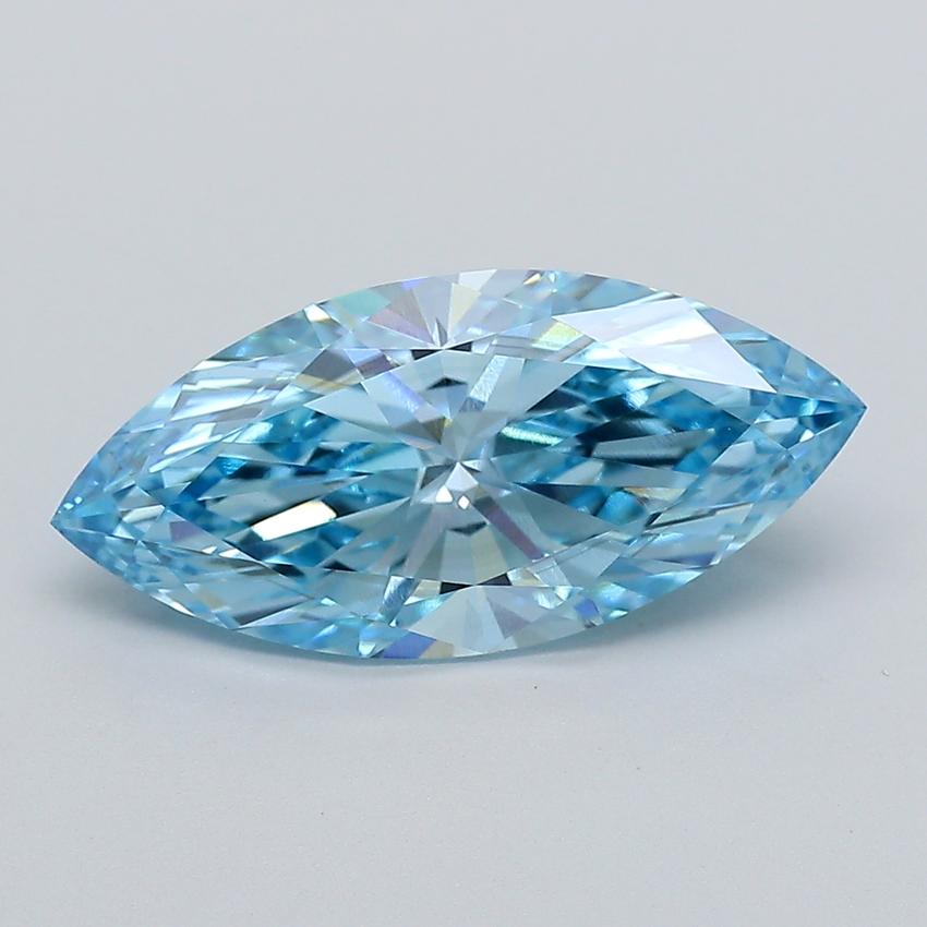 4.07 Ct. Fancy Vivid  Blue Marquise Lab Grown Diamond