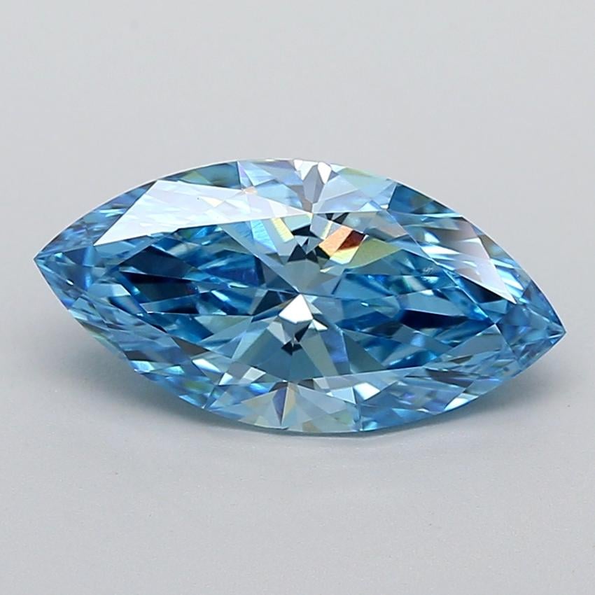 3.08 Ct. Fancy Vivid  Blue Marquise Lab Grown Diamond