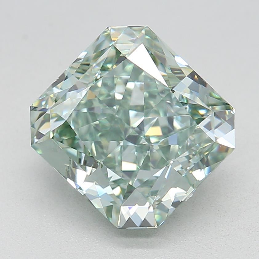 2.07 Ct. Fancy Intense Bluish Green Radiant Lab Grown Diamond