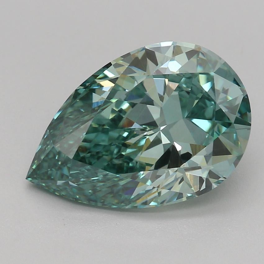 2.55 Ct. Fancy Vivid Green Pear Lab Grown Diamond