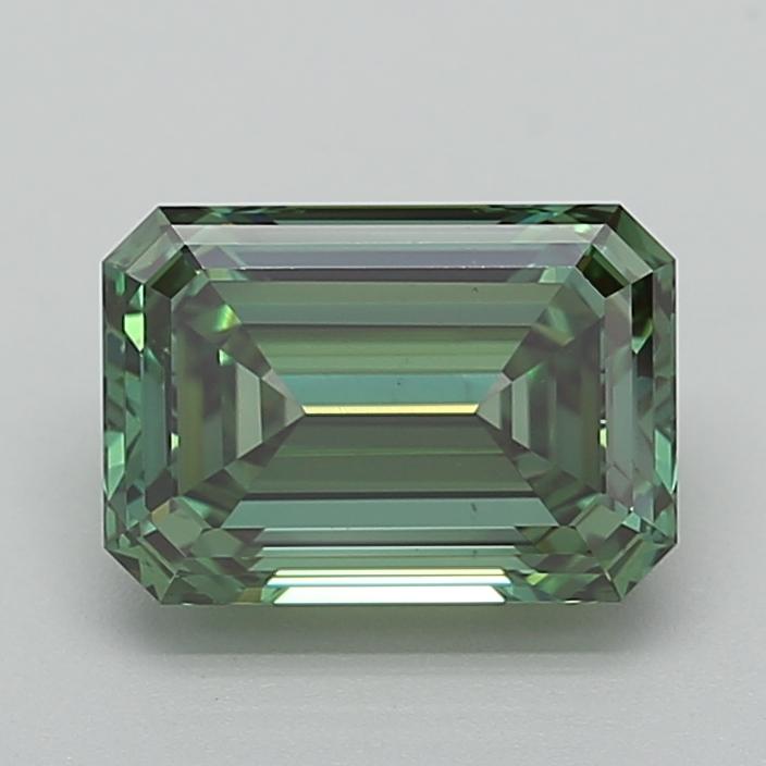 2.92 Ct. Fancy Vivid Green Emerald Lab Grown Diamond