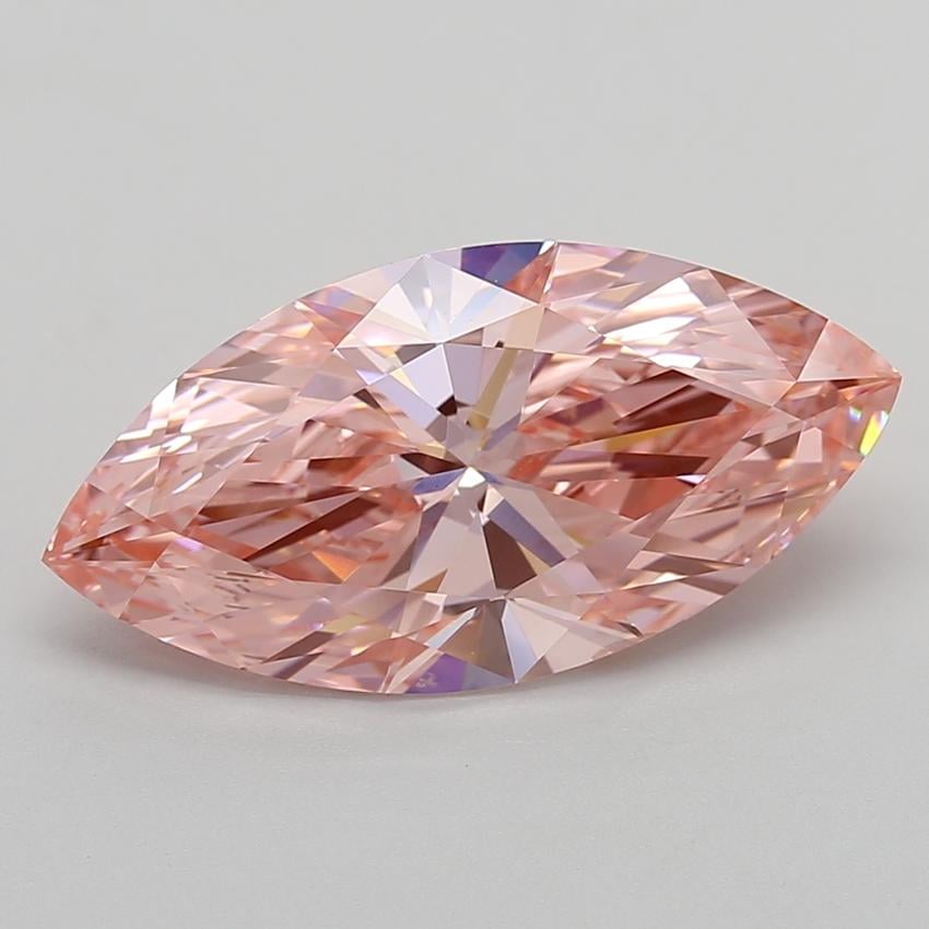 6.11 Ct. Fancy Vivid  Pink Marquise Lab Grown Diamond