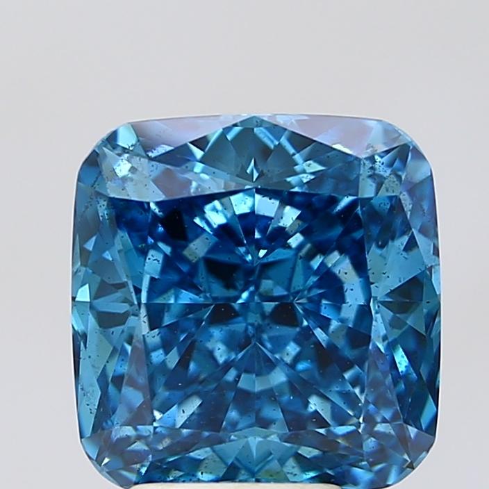 5.07 Ct. Fancy Vivid Blue Cushion Lab Grown Diamond