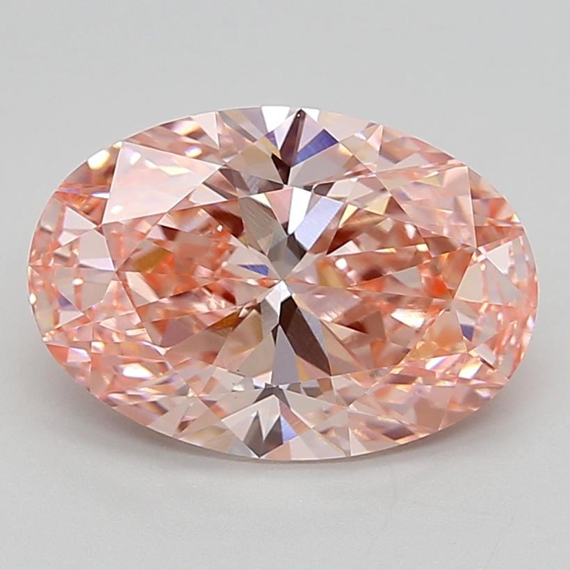 4.60 Ct. Fancy Vivid Pink Oval Lab Grown Diamond