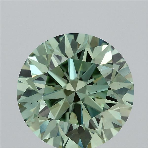 3.04 Ct. Fancy Vivid Green Round Lab Grown Diamond