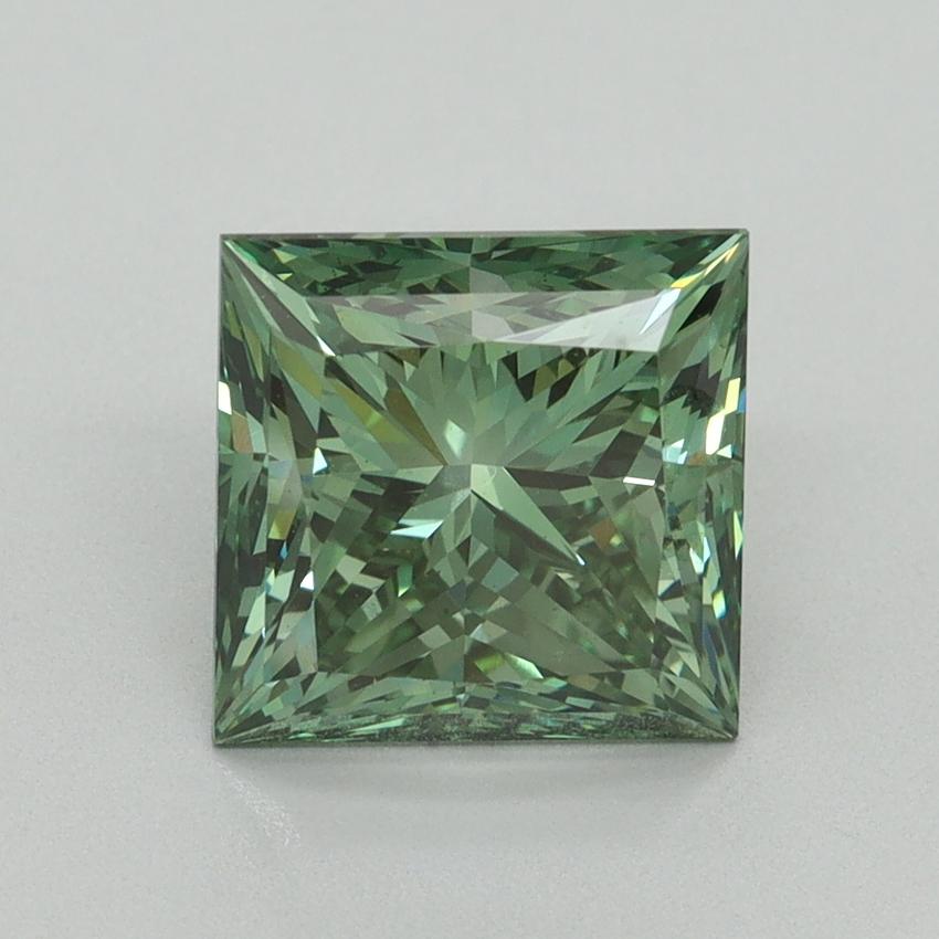 3.06 Ct. Fancy Vivid Green Princess Lab Grown Diamond