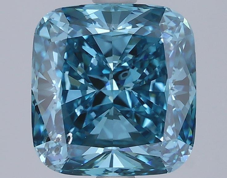 3.02 Ct. Fancy Vivid Blue Cushion Lab Grown Diamond