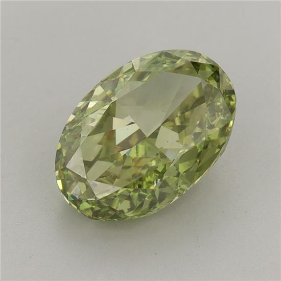 2.99 Ct. Fancy Vivid Green Oval Lab Grown Diamond