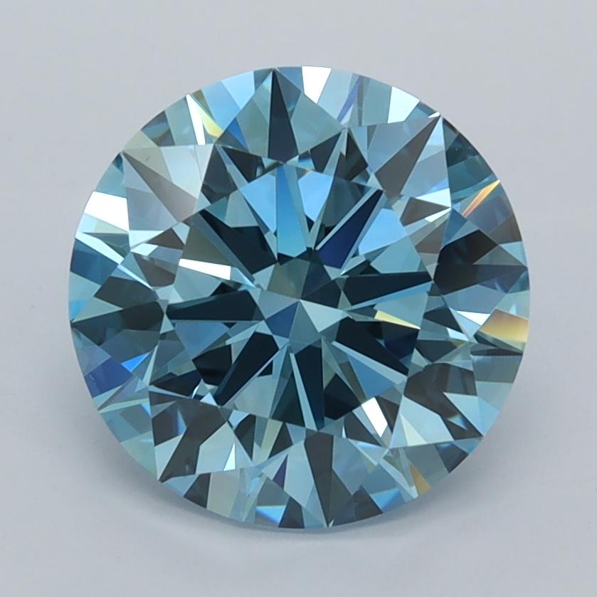 2.53 Ct. Fancy Vivid  Blue Round Lab Grown Diamond