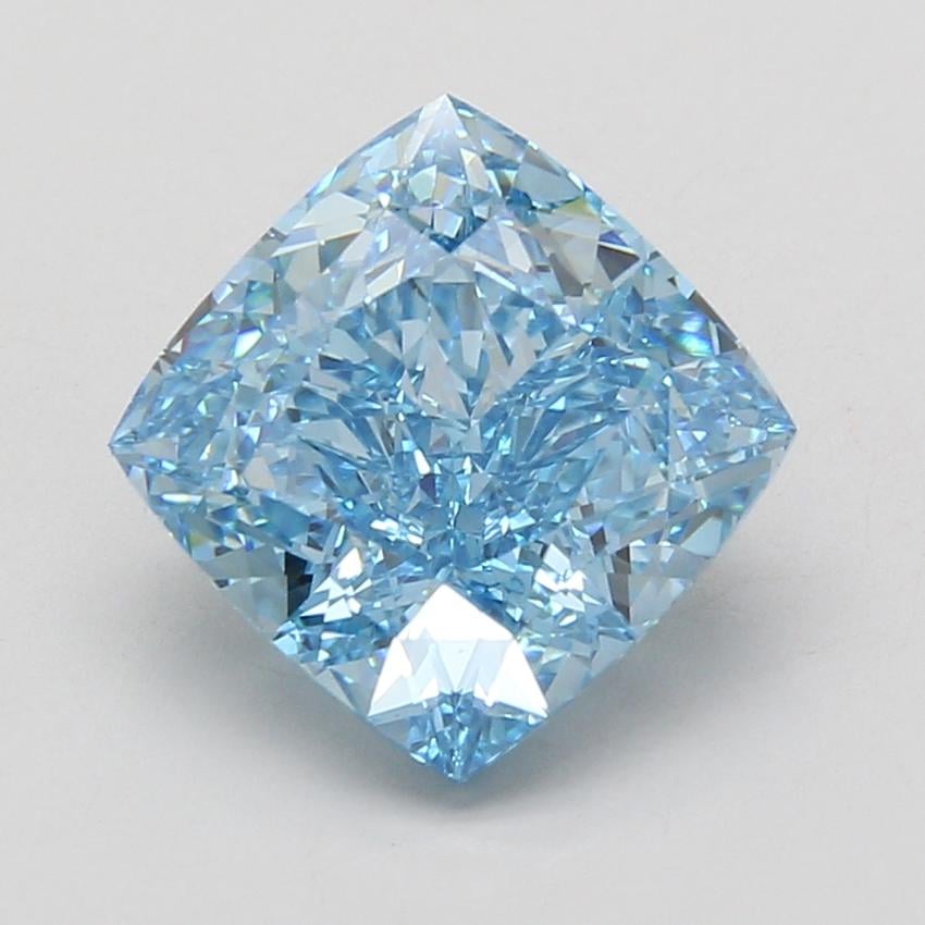 5.09 Ct. Fancy Vivid Blue Cushion Lab Grown Diamond