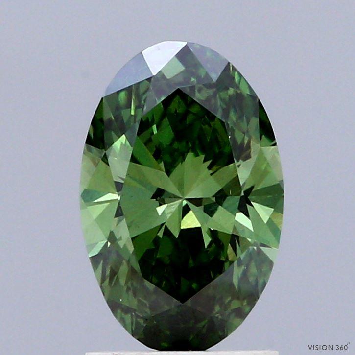 1.49 Ct. Fancy Vivid Green Oval Lab Grown Diamond