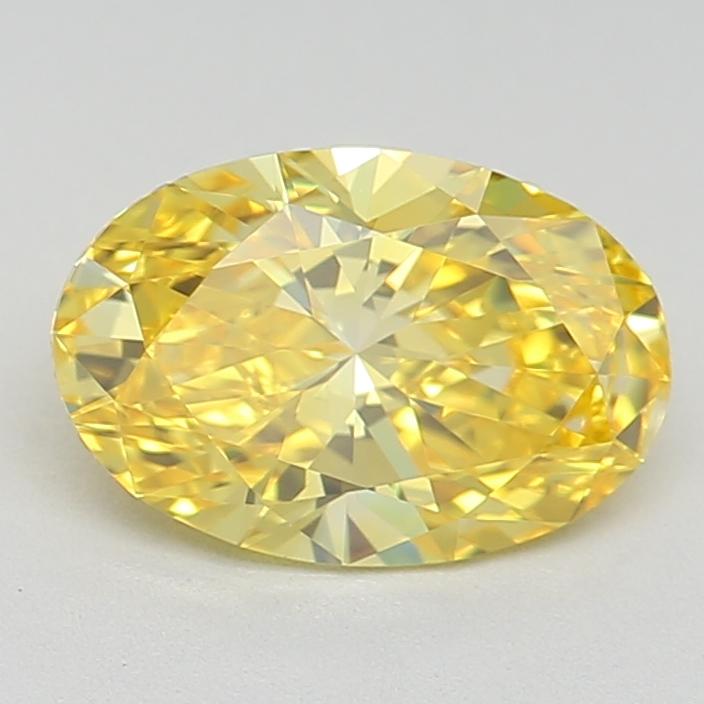 0.71 Ct. Fancy Vivid Yellow Oval Lab Grown Diamond