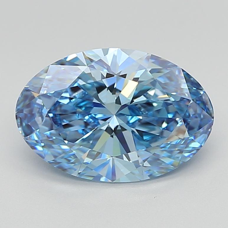 3.05 Ct. Fancy Vivid Blue Oval Lab Grown Diamond