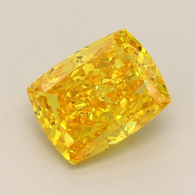 1.49 Ct. Fancy Vivid Yellow Cushion Lab Grown Diamond