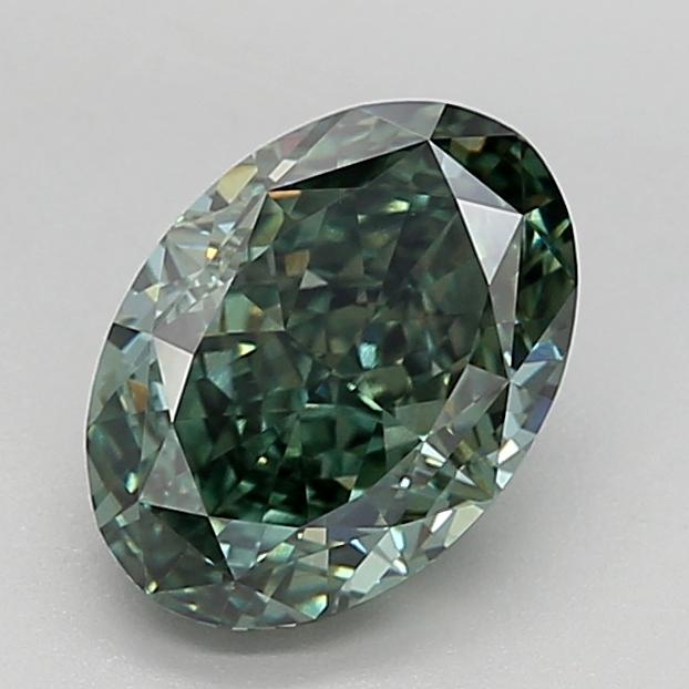 2.66 Ct. Fancy Vivid Green Oval Lab Grown Diamond