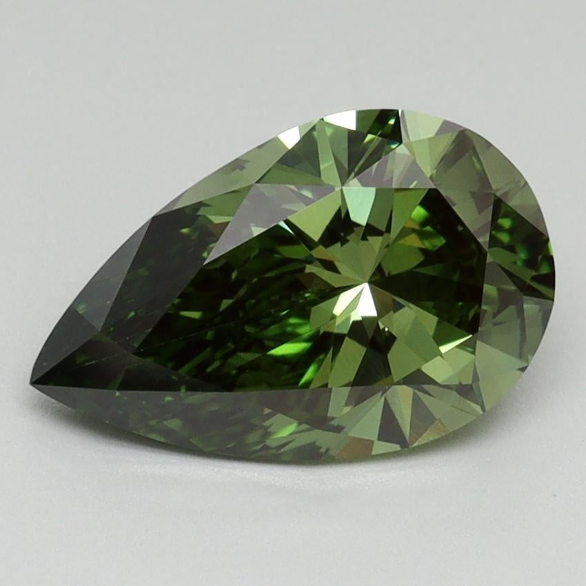 2.10 Ct. Fancy Vivid Green Pear Lab Grown Diamond