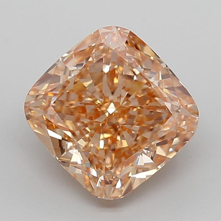 4.50 Ct. Fancy Vivid Pinkish Orange Cushion Lab Grown Diamond