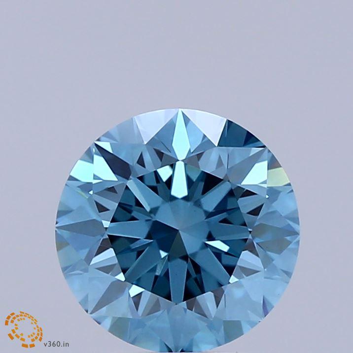 2.09 Ct. Fancy Vivid Blue Round Lab Grown Diamond
