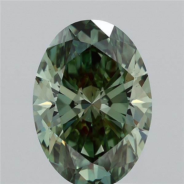2.06 Ct. Fancy Vivid Green Oval Lab Grown Diamond