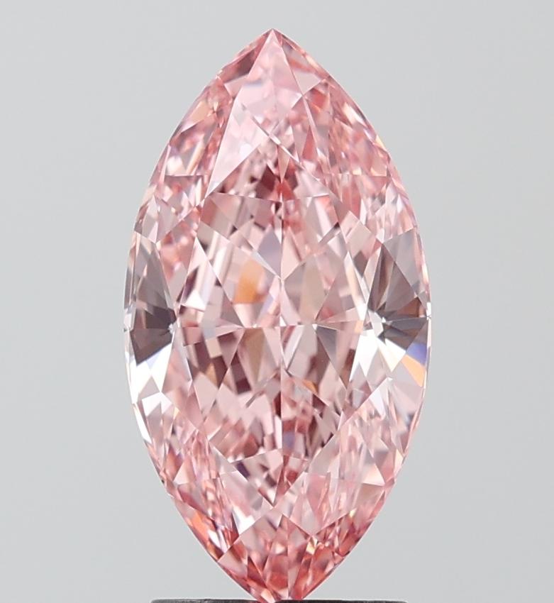 2.78 Ct. Fancy Vivid Pink Marquise Lab Grown Diamond