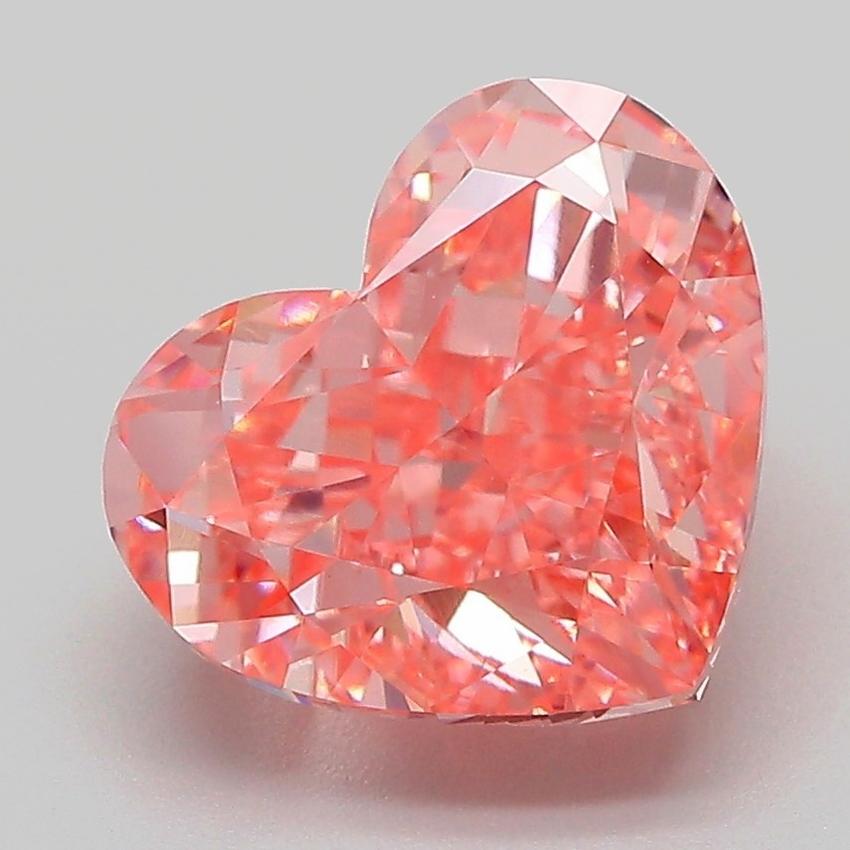 4.11 Ct. Fancy Vivid Pink Heart Lab Grown Diamond
