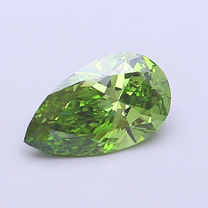 1.08 Ct. Fancy Vivid Green Pear Lab Grown Diamond