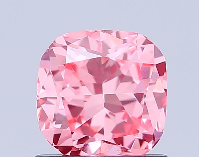 1.02 Ct. Fancy Vivid Pink Cushion Lab Grown Diamond