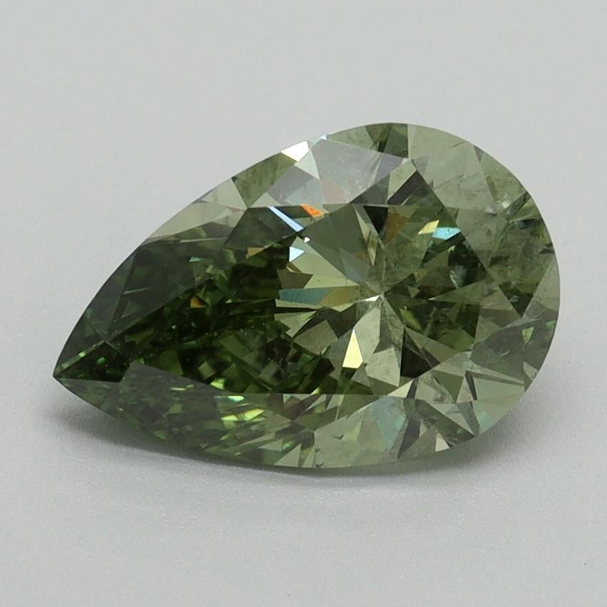 1.80 Ct. Fancy Vivid Green Pear Lab Grown Diamond