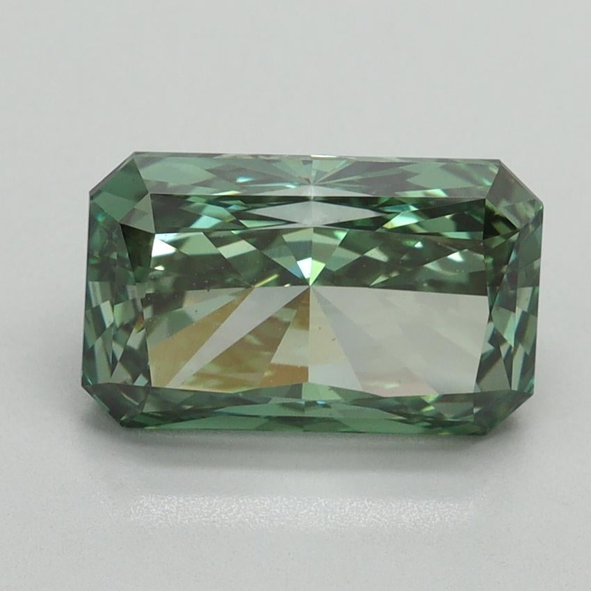 3.04 Ct. Fancy Vivid Pacific Green Radiant Lab Grown Diamond