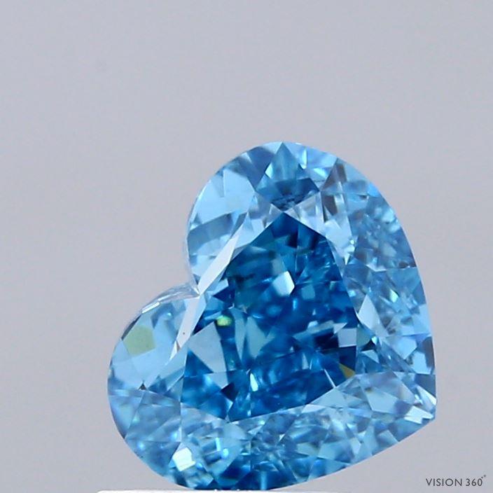2.02 Ct. Fancy Vivid Blue Heart Lab Grown Diamond