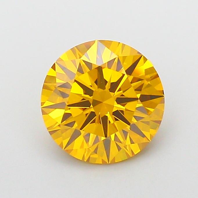 3.02 Ct. Fancy Vivid  Yellow Round Lab Grown Diamond