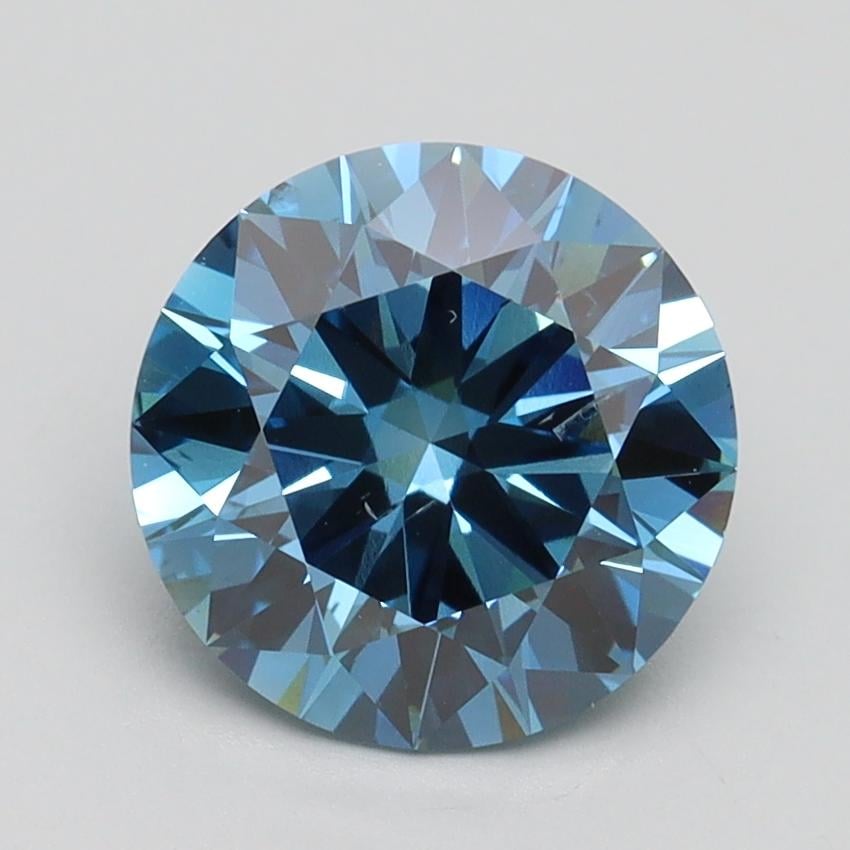 2.01 Ct. Fancy Vivid Malibu Blue Round Lab Grown Diamond